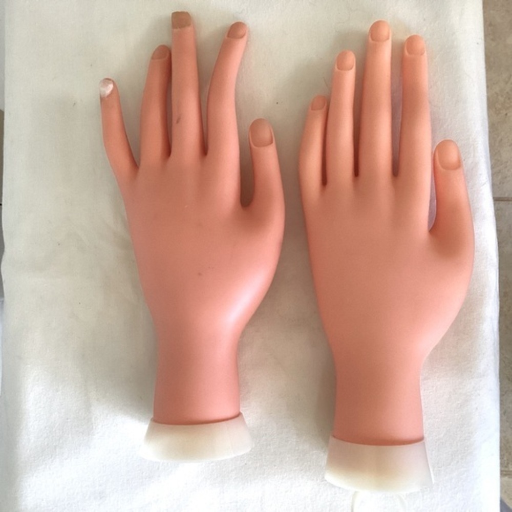 Two Left Manicurist Cosmetology Beauty School Practice Hands